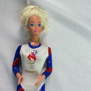 Mattel Barbie Doll 1996 Blonde Olympic Gymnist Atlanta Doll 12" Athlete Cut Hair